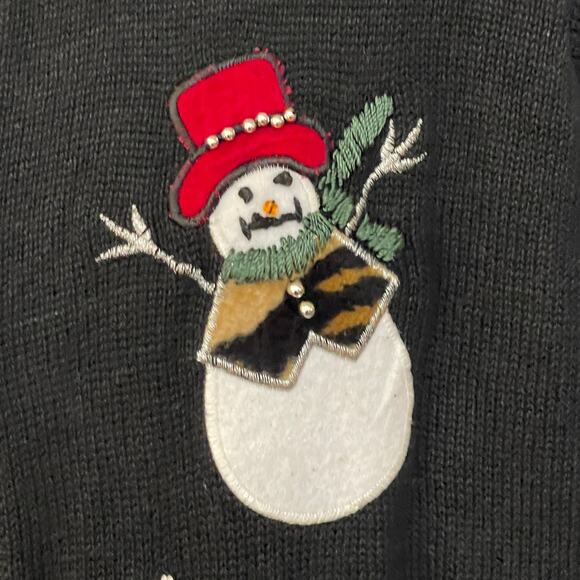 VINTAGE 90s BP Design Silly Snowmen Ugly Christmas Sweater Size Medium - Picture 2 of 3